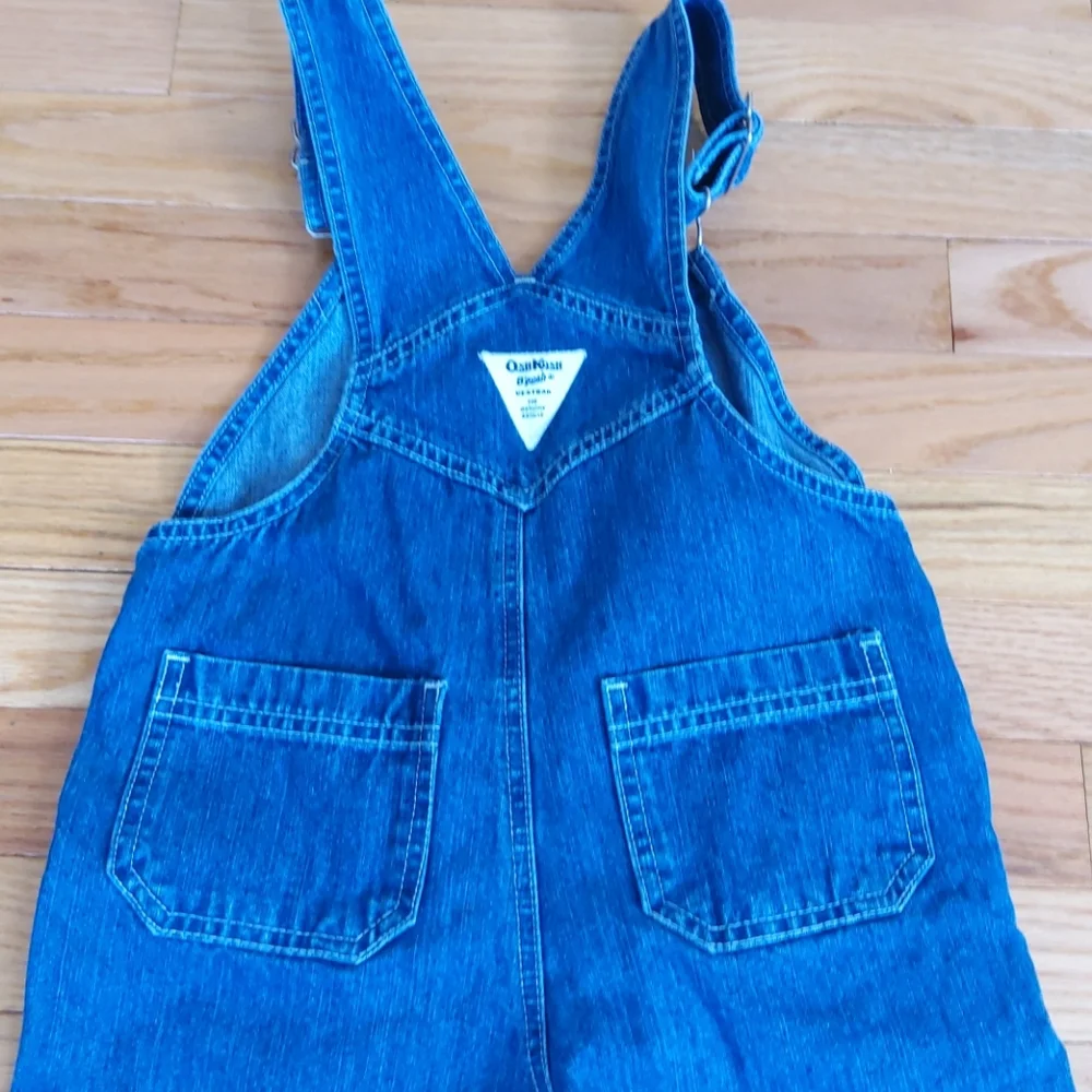 Vintage OshKosh B'Gosh Girls denim overalls embroidered pocket 3T Retro Country